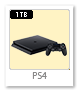 PS4 Slim Black 1TB（PlayStation 4）